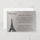 3,5 x 5 Richtungskarte Schwarzer Eiffelturm Begleitkarte (Vorne/Hinten)