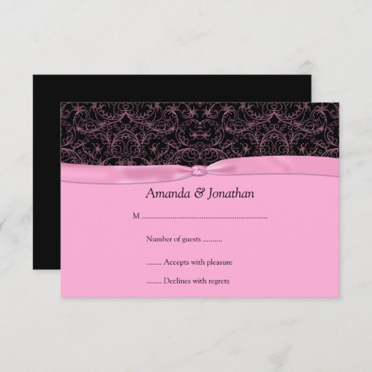 3,5 x 5 Rosa Bildlauf und Multifunktionsleiste auf RSVP Karte (Vorne/Hinten)