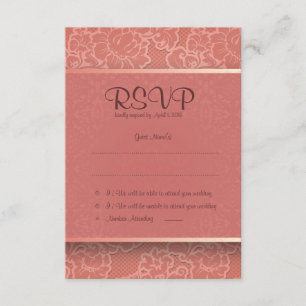 3,5" x 5" Rosa Blume UAWG Wedding Card RSVP Karte