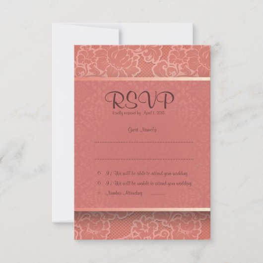 3,5" x 5" Rosa Blume UAWG Wedding Card RSVP Karte (Vorderseite)