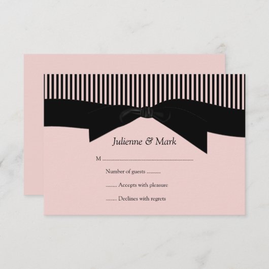 3,5 x 5 UAWG für Rosa und Schwarze Streifen RSVP Karte (Vorne/Hinten)