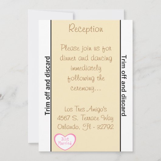 3,5 x 7 Empfang Nur Verheirateten Cou got Einladung (Vorderseite)