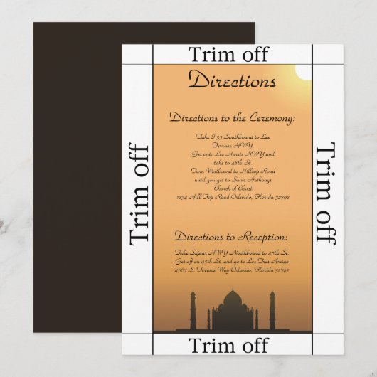 3.5 x 7 Richtung Taj Mahal Sunset oder Einladung (Vorne/Hinten)