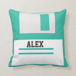 3,5-Zoll-Disketten mit Label für griechische Nerd Kissen