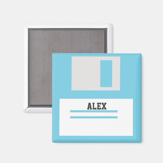 3,5-Zoll-Disketten mit Label für griechische Nerd Magnet (Vorderseite/Rückseite)