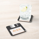 3,5-Zoll-Disketten mit Label für griechische Nerd Untersetzer (Rechte Seite)