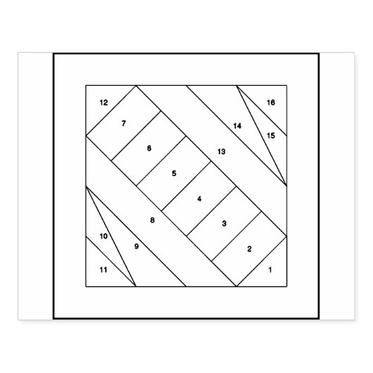 3,5 Zoll Foundation Pieced Mini Quilt Muster Gummistempel (Prägung)