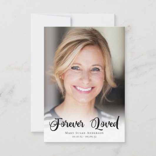 3.5x5 Einfache Beerdigung des Fotos Vielen Dank Einladung (Vorderseite)