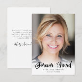 3.5x5 Einfache Beerdigung des Fotos Vielen Dank Einladung (Vorne/Hinten)