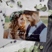 3.5x5 Elegantes Chic-Script-Hochzeitsschreiben-Fot Dankeskarte