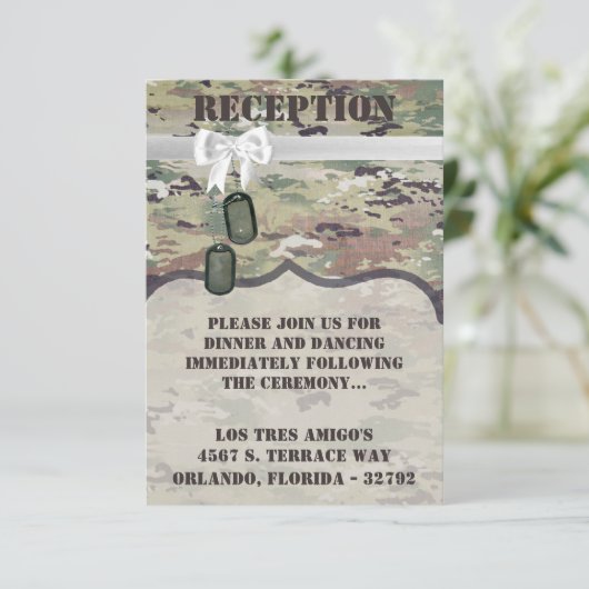 3.5x5 Empfang Card Army Air Force OCP Camouflage U Einladung (Stehend Vorderseite)