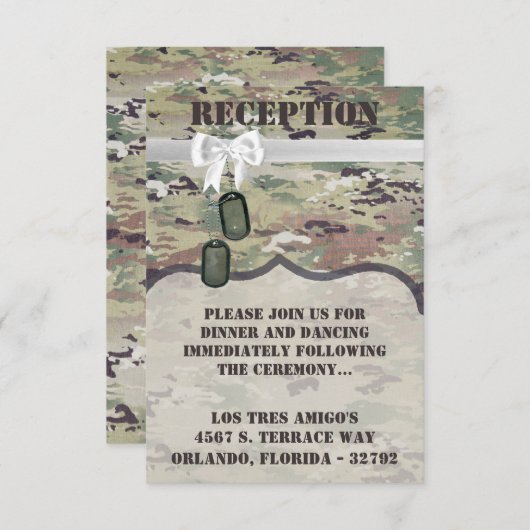 3.5x5 Empfang Card Army Air Force OCP Camouflage U Einladung (Vorne/Hinten)
