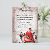 3.5x5 Empfang Card Country Wood Key für mein Herz Einladung (Stehend Vorderseite)