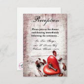 3.5x5 Empfang Card Country Wood Key für mein Herz Einladung (Vorne/Hinten)