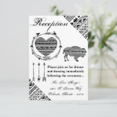 3.5x5 Empfang-Karte Boho Buffalo Tribal-Muster B Einladung (Stehend Vorderseite)