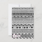 3.5x5 Empfang-Karte Boho Buffalo Tribal-Muster B Einladung (Rückseite)