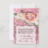 3.5x5 Empfang-Karte Geometrische Rose Gold Glitzer Einladung (Vorderseite)