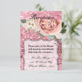 3.5x5 Empfang-Karte Geometrische Rose Gold Glitzer Einladung (Stehend Vorderseite)