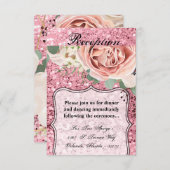 3.5x5 Empfang-Karte Geometrische Rose Gold Glitzer Einladung (Vorne/Hinten)