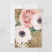 3.5x5 Empfang-Karte Geometrische Rose Gold Glitzer Einladung (Rückseite)