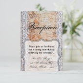 3.5x5 Empfang-Karte Land Holzbalken-Spitzen-Trimm Einladung (Stehend Vorderseite)