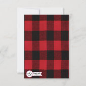 3.5x5 Empfang-Karte Rotes Buffalo Schlichter Bären Einladung (Rückseite)