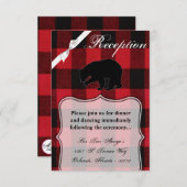 3.5x5 Empfang-Karte Rotes Buffalo Schlichter Bären Einladung (Vorne/Hinten)