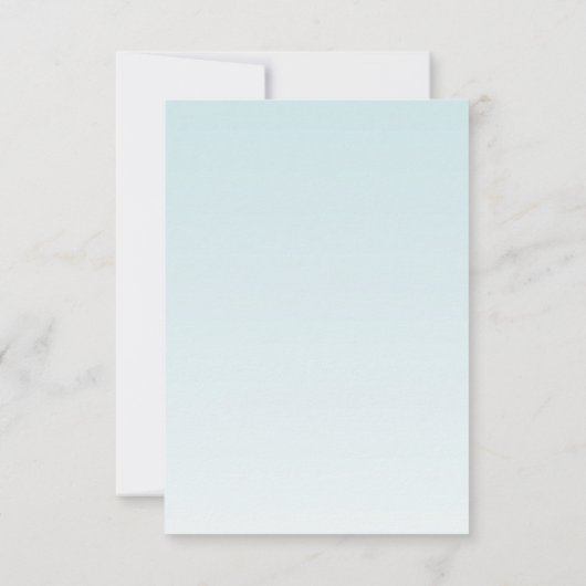 3.5x5 Empfang-Karte Tropische Blume auf Blue Ombre Einladung (Rückseite)