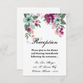 3.5x5 Empfang-Karte Tropische Blume auf Weiß Einladung (Vorne/Hinten)