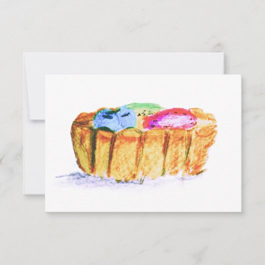 3.5X5" Fruit Tart Original Abstract Art Note Card Mitteilungskarte (Vorderseite)