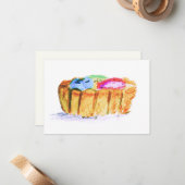 3.5X5" Fruit Tart Original Abstract Art Note Card Mitteilungskarte (Vorderseite/Rückseite Beispiel)