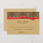 3.5x5 Leopard Print IMITATE Red Ribbon UAWG Einladung (Vorne/Hinten)