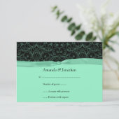 3,5x5 Minze grüne Scrolls & Multifunktionsleisten  RSVP Karte (Stehend Vorderseite)