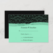 3,5x5 Minze grüne Scrolls & Multifunktionsleisten  RSVP Karte (Vorne/Hinten)