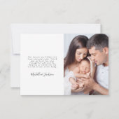 3.5x5 Neues Baby Foto Gold Heft Vielen Dank Dankeskarte (Rückseite)