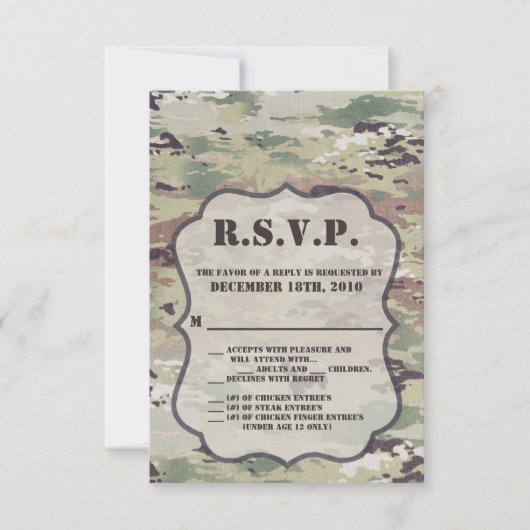 3.5x5 R.S.V.P. Card Army Air Force OCP Camouflage  Einladung (Vorderseite)
