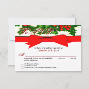 3.5x5 R.S.V.P Card Baughs Holly Berry Weihnachten Einladung