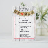 3.5x5 R.S.V.P. Card Burlap Mr. und Mrs. Banner Einladung (Stehend Vorderseite)