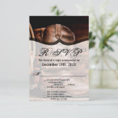 3,5x5 R.S.V.P. Card Cowboy Boots Barnholz Rustikal Einladung (Stehend Vorderseite)