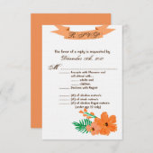 3.5x5 R.S.V.P. Card Frühjahr Hibiskus Blume Hawaii Einladung (Vorne/Hinten)