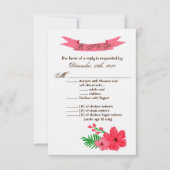 3.5x5 R.S.V.P. Card Frühjahr Hibiskus Blume Hawaii Einladung (Vorderseite)