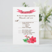 3.5x5 R.S.V.P. Card Frühjahr Hibiskus Blume Hawaii Einladung (Stehend Vorderseite)