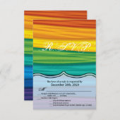3,5x5 R.S.V.P. Card lgbtq Regenbogenflagge schwul Einladung (Vorne/Hinten)