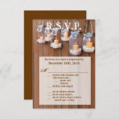 3,5x5 R.S.V.P. Card Mason Jar Candle Lights Night Einladung (Vorne/Hinten)