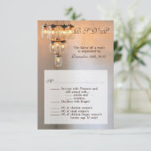 3.5x5 R.S.V.P.-Card Mason Jar Chandelier Candle Einladung (Stehend Vorderseite)