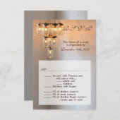 3.5x5 R.S.V.P.-Card Mason Jar Chandelier Candle Einladung (Vorne/Hinten)