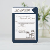 3.5x5 R.S.V.P. Card Mason Jar Land Rustikale Vasen Einladung (Stehend Vorderseite)