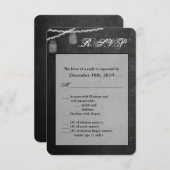 3.5x5 R.S.V.P. Card Mason Jar String Lights Chalk Einladung (Vorne/Hinten)