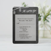 3.5x5 R.S.V.P. Card Mason Jar String Lights Chalk Einladung (Stehend Vorderseite)