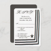 3,5x5 R.S.V.P. Card Navy Summer Dress Whites Unifo Einladung (Vorne/Hinten)